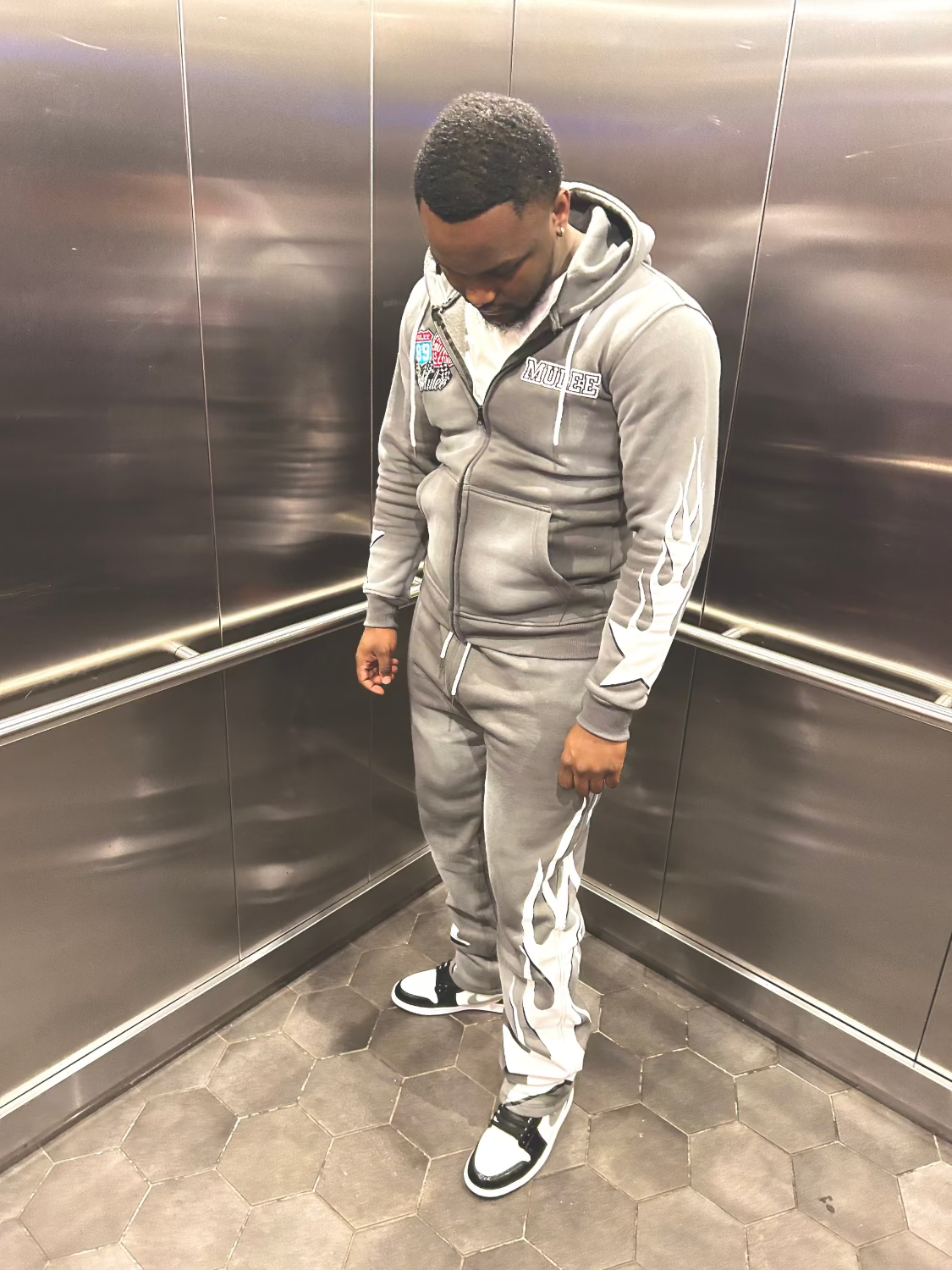 Grey Sunfaded Mulee Sweatsuit Set