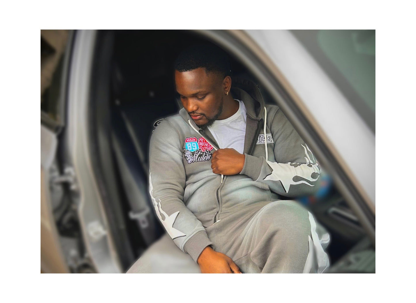 Grey Sunfaded Mulee Sweatsuit Set