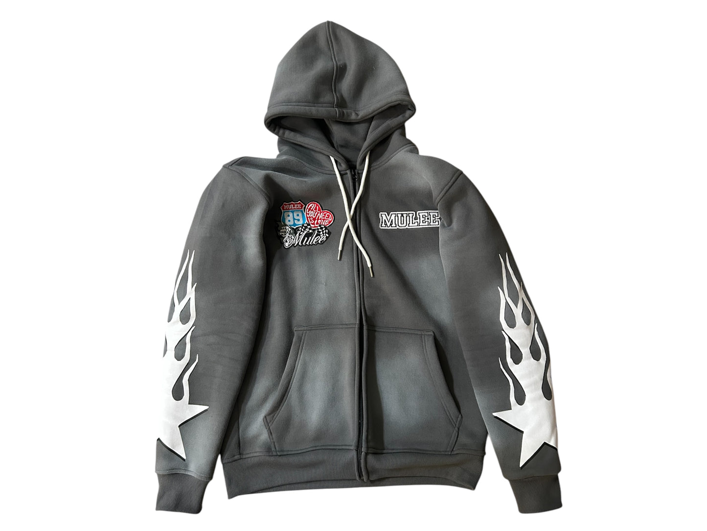 Grey Sunfaded Mulee Sweatsuit Set