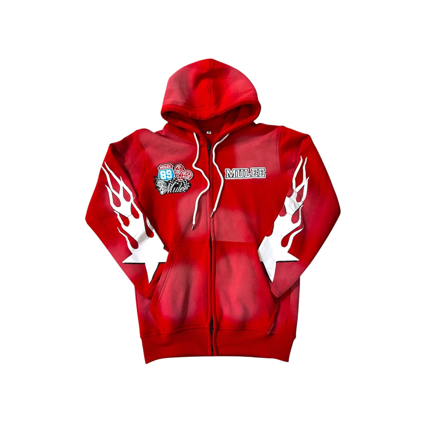 Red Sunfaded Mulee Sweatsuit Set