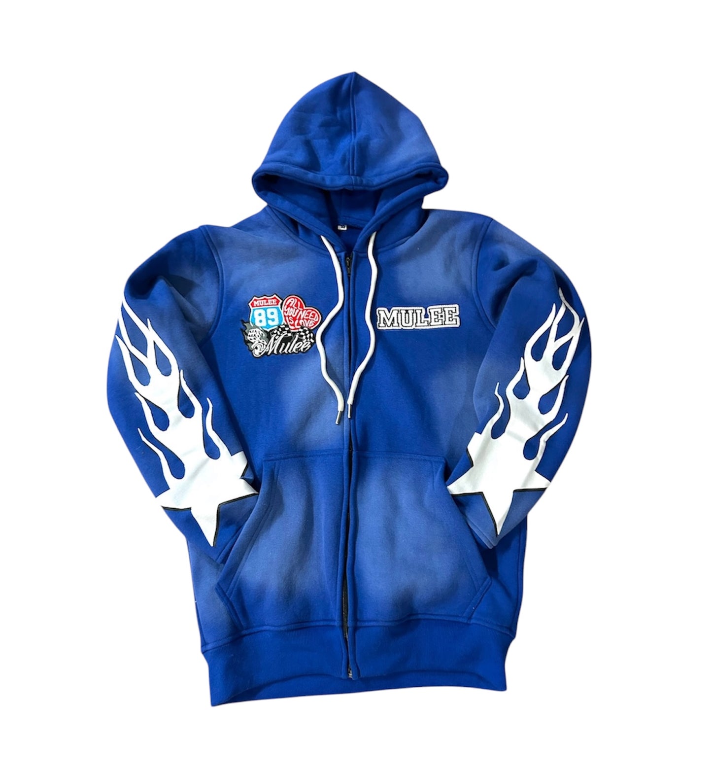 Blue Sunfaded Mulee Sweatsuit Set